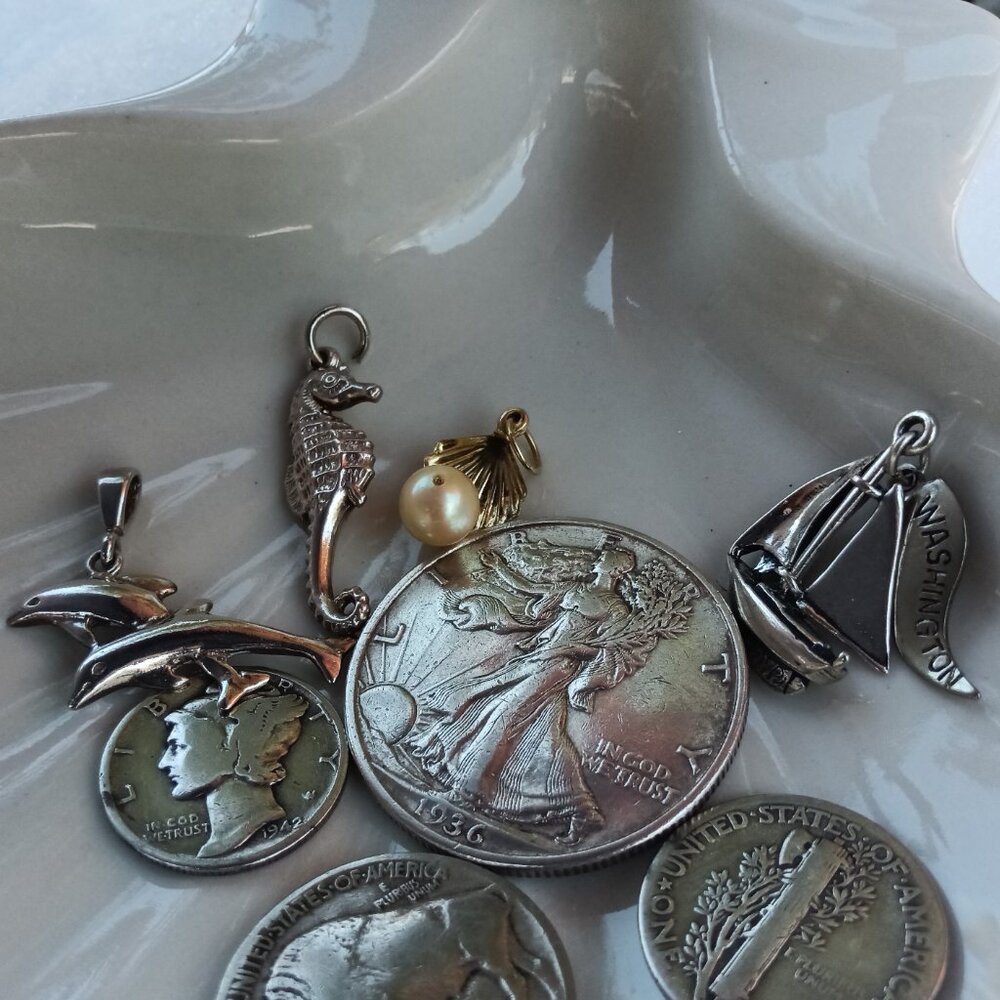 A lot of 4 Sea Themed S.S Charms - Picture 2 of 3